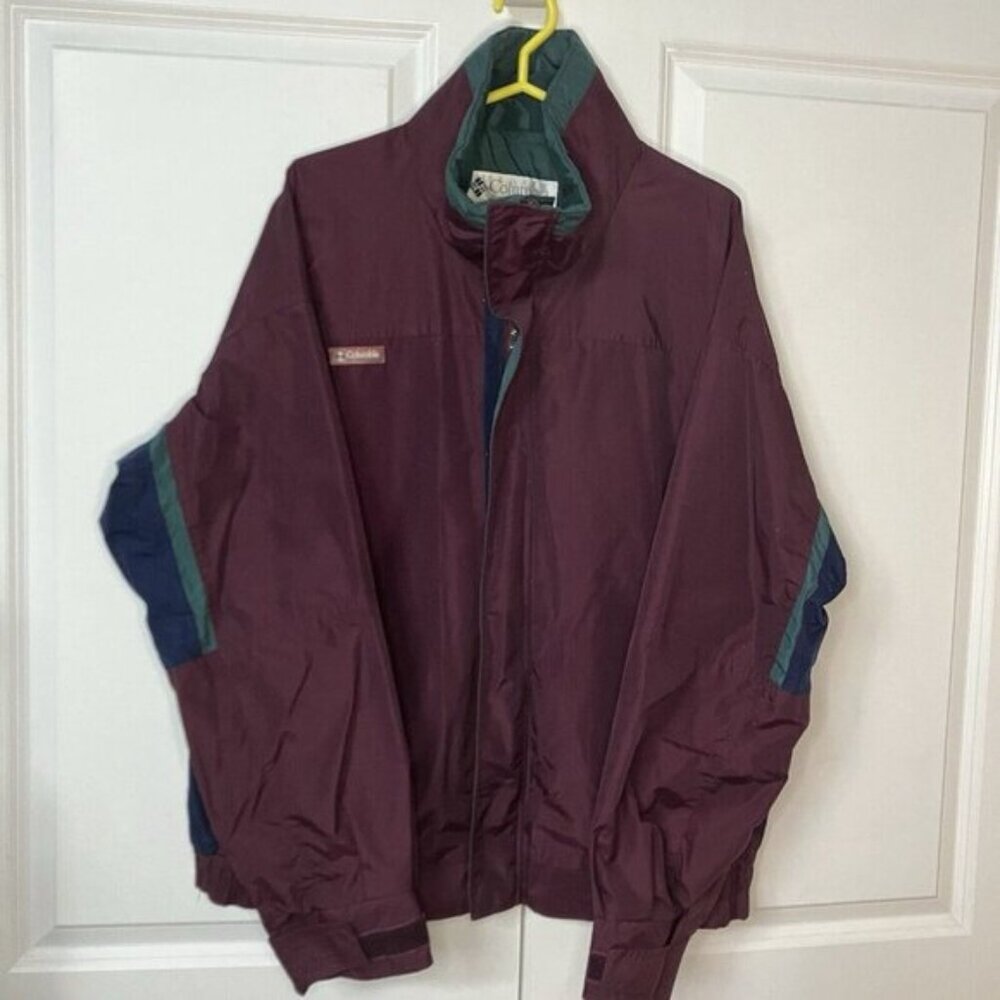 Vintage Columbia Bugaboo Jacket Mens Purple Green Windbreaker